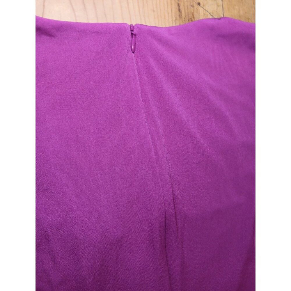 David Meister Party Dress Women 14 Cap Sleeve Gathered Belted Raspberry Pink NWT - Picture 9 of 9